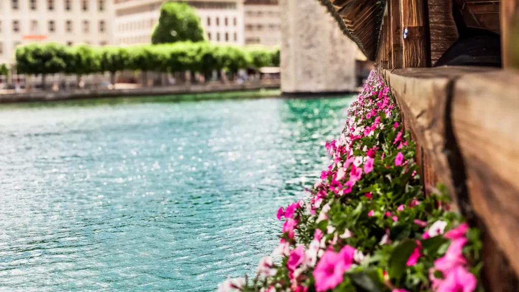 Kapellbrücke (Chapel Bridge) in Lucerne, Switzerland
