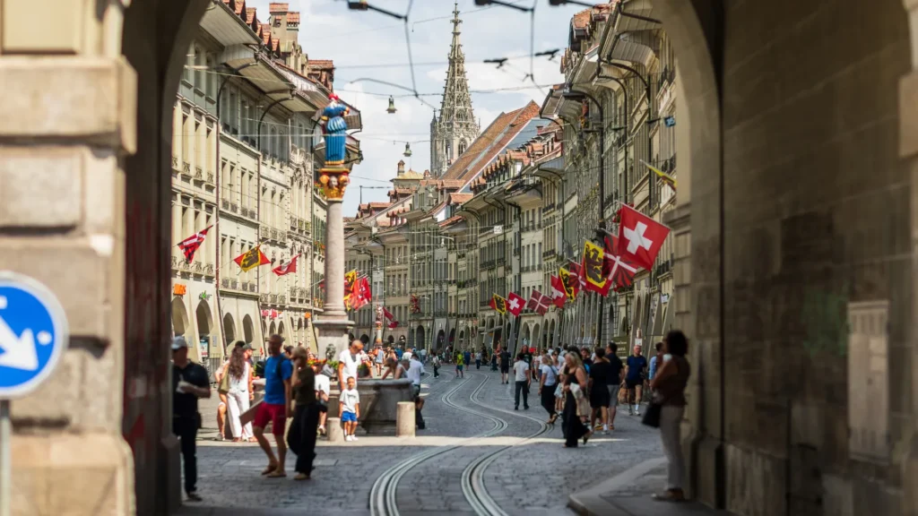 the photo with the flags from Bern (diversity)